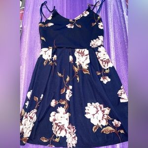 Monteau Navy Blue Flower Dress